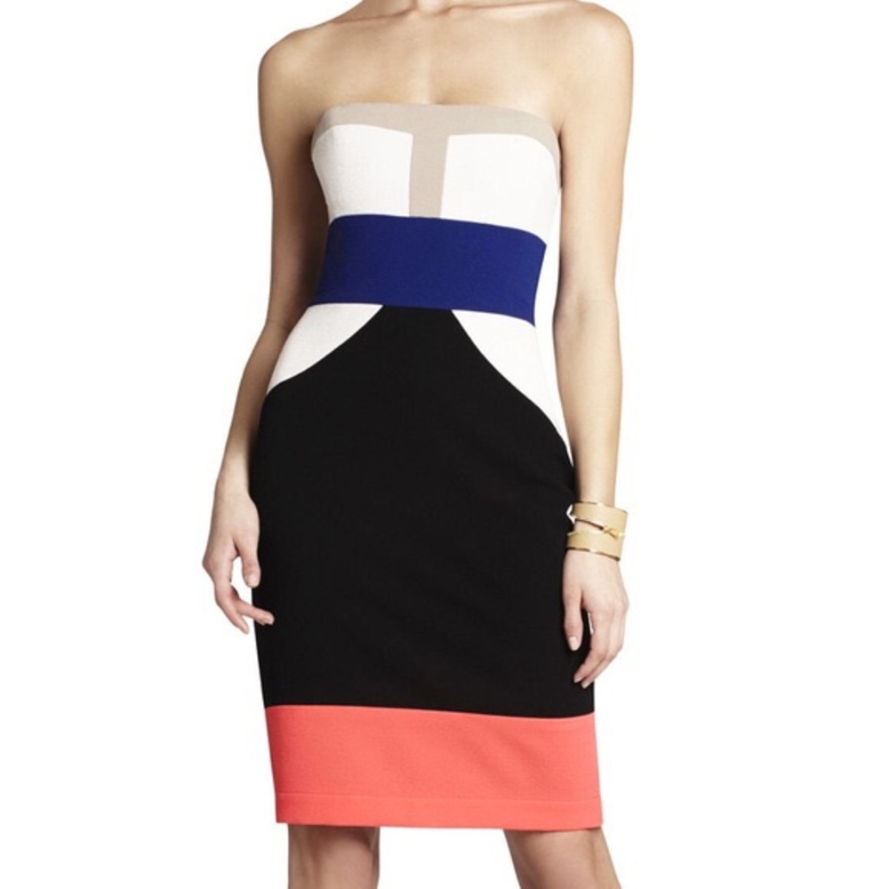 BCBGMAXAZRIA REESE COLORBLOCK DRESS